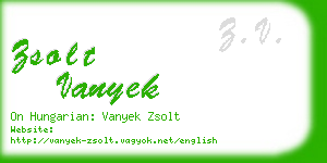 zsolt vanyek business card
